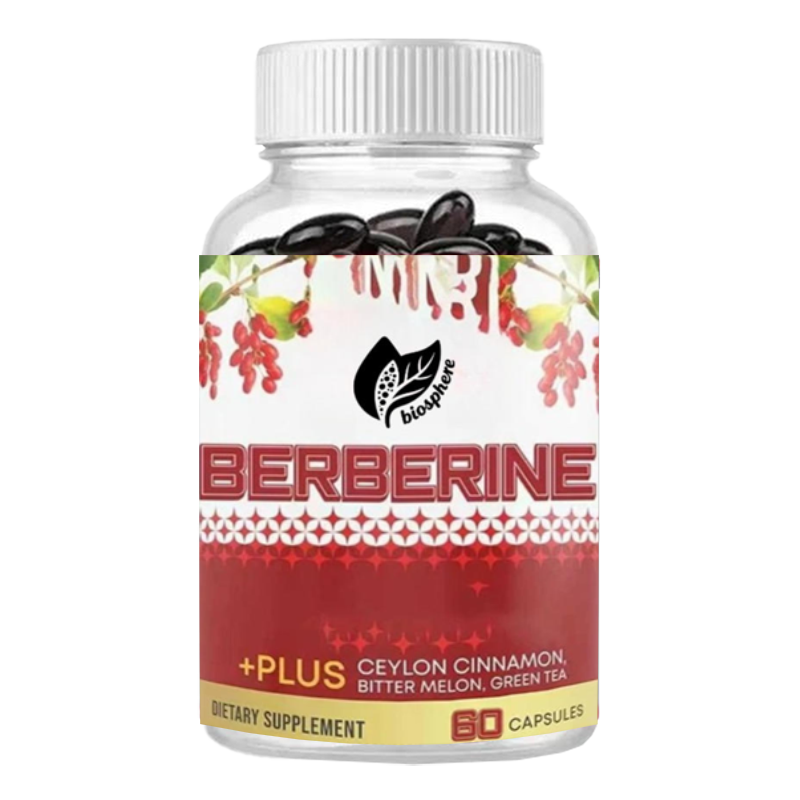 Berberine Hcl Capsule - ベルベリン塩酸塩 1200mg、セイロンシナモン、ゴーヤ、緑茶エキス配合、60カプセル入り