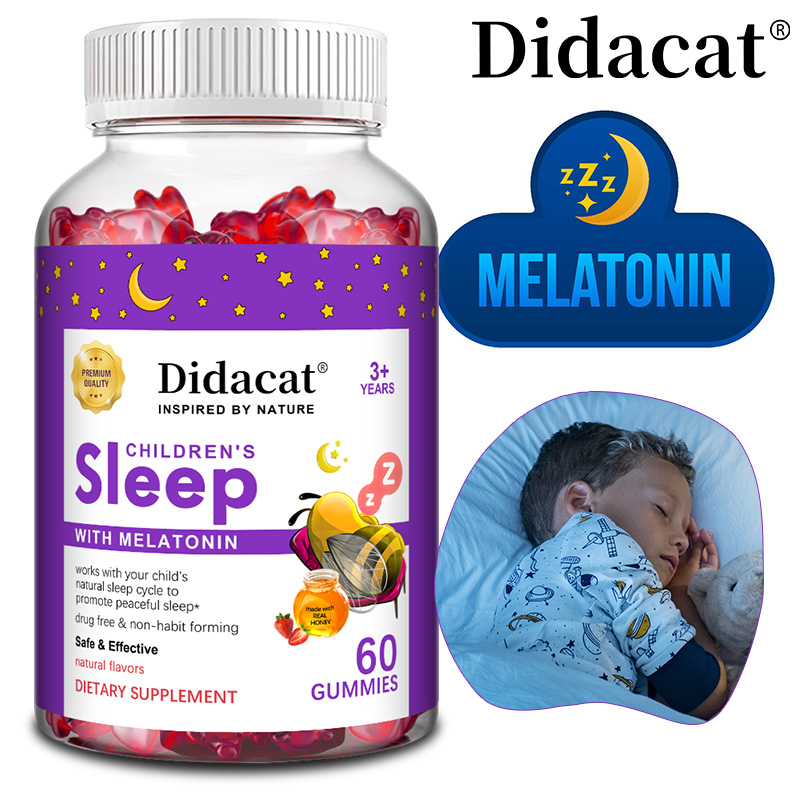Melatonin Sleep Gummy - 子供用メラトニン グミ - 子供のための穏やかな睡眠サポート、より早く眠りにつき、不眠症を改善し、睡眠の質を向上させます