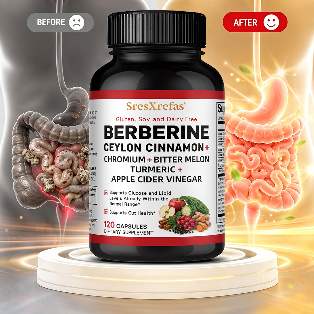 Berberine Hcl Capsule - ベルベリンHCL複合カプセル - セイロンシナモン＆天然植物エキス、心臓、消化器、免疫、代謝の健康サポート