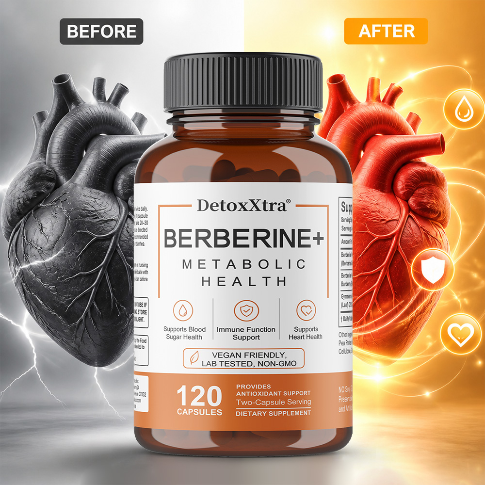 Berberine Hcl Capsule - ベルベリン塩酸塩カプセル、天然ビーガンサプリメント、心臓の健康、肝臓の消化と免疫サポート、毎日の体のバランスケア