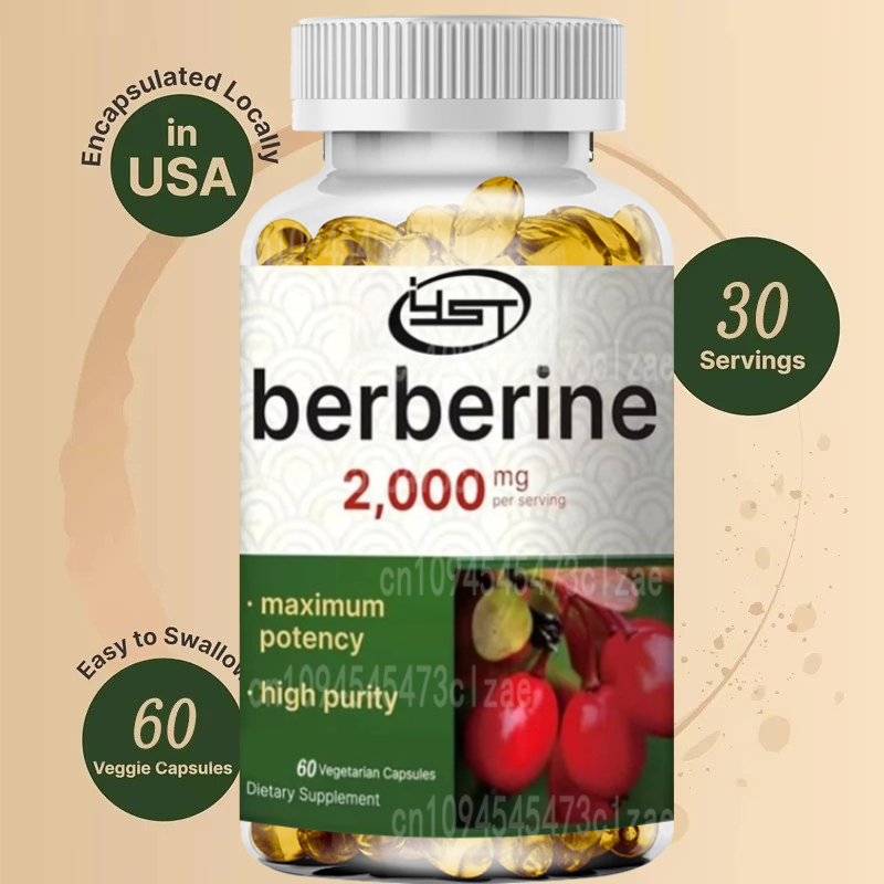Berberine Hcl Capsule - ベルベリンサプリメント | ベジタリアンカプセル 60 粒、純粋アスパラギン酸塩 HCL