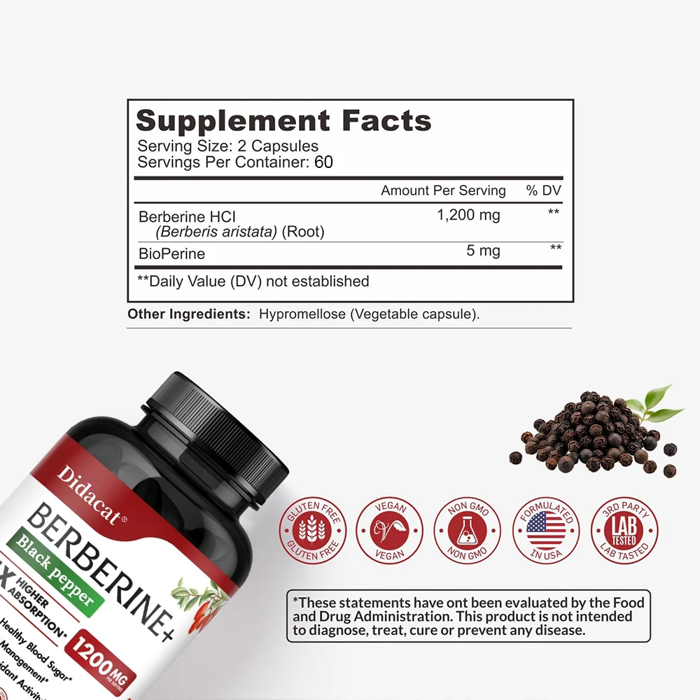 ベルベリン-hclサプリメント,体重管理,ギと免疫,植物,グ - Berberine Hcl Capsule のレビューと価格