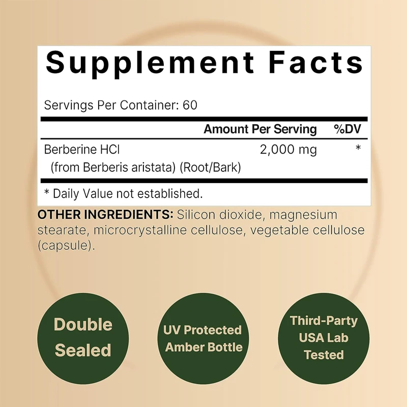ベルベリン サプリメント 60 ベジタリアン カプセル、97 - Berberine Hcl Capsule のレビューと価格