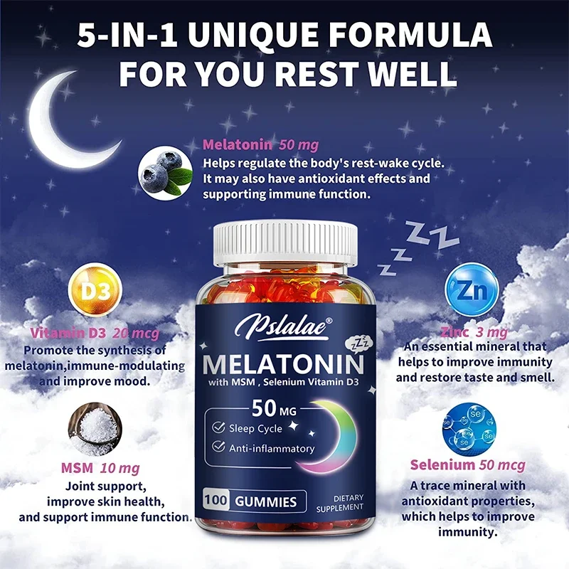 メラトニン グミ 50mg - 睡眠サポート、ストレス解消、 - Melatonin Sleep Gummy のレビューと価格